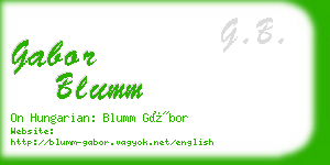 gabor blumm business card